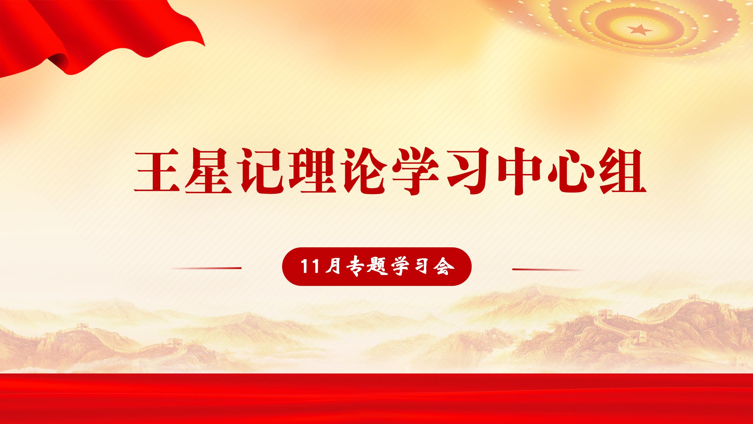 王星記黨支部開展11月理論學習中心組專題學習會